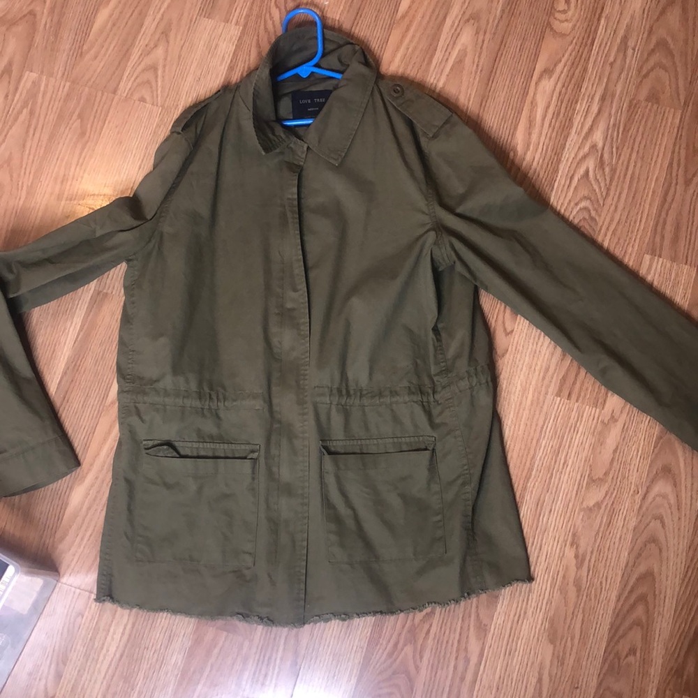 army green jacket.